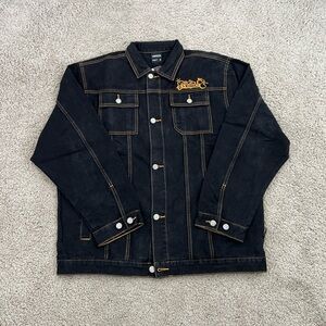 South Pole Black Jacket with Gold Stitching